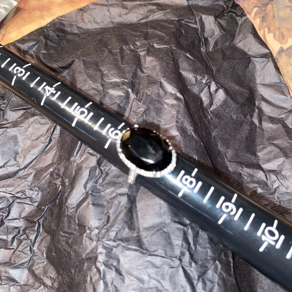 18k white gold plated Black Onyx w/ white … - Picture 6 of 8